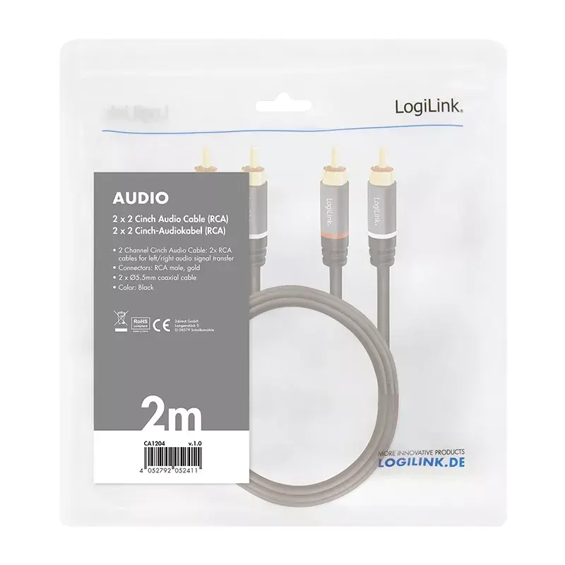Cabo de áudio 2m LogiLink CA1204