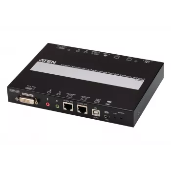 ATEN Switch KVM sobre IP DVI de porta única com acesso partilhado 1 local/remoto