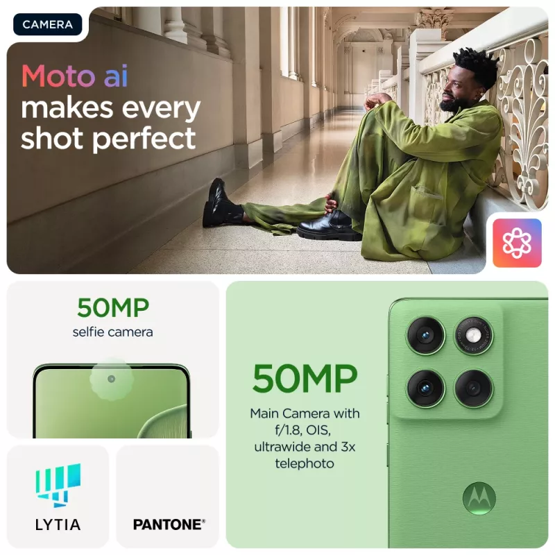 Motorola edge 60 16,9 cm (6,67 polegadas) Dual SIM Android 15 5G USB Type-C 12 GB 512 GB 5200 mAh verde