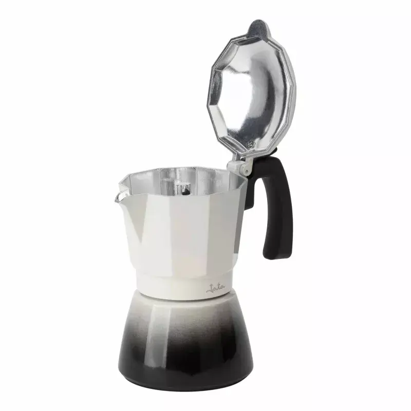 Jata HCAF2412 cafeteira moka, 12 chávenas (0,7 l), alumínio, compatível com indução, base de 10,8 cm