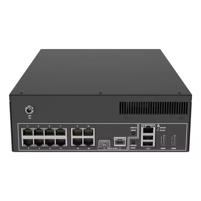 Gravador de vídeo em rede AXIS S2212 Mk II — 12 canais, disco rígido de 6 TB, SSD de 256 GB, 1080p, IEEE 802.3at