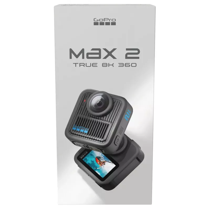 Action cam GoPro MAX 2 – 29,5 MP, vídeo 8K Ultra HD a 100 fps, GPS, Wi‑Fi, LCD integrado