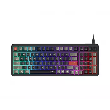 Teclado MSI Forge GK110 – tamanho completo (100 %), USB com fios, QWERTY US-Englisch, membrana, retroiluminação RGB, 97 teclas, preto