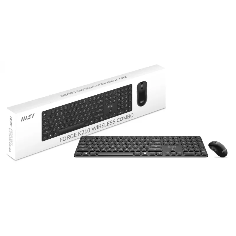 MSI FORGE K210 WIRELESS COMBO teclado rato incluído Home/Office USB QWERTY US English preto
