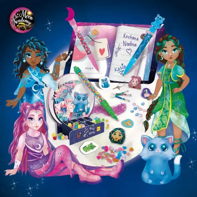 Conjunto educativo Liscianigiochi Moon Academy — canetas lunares e diário