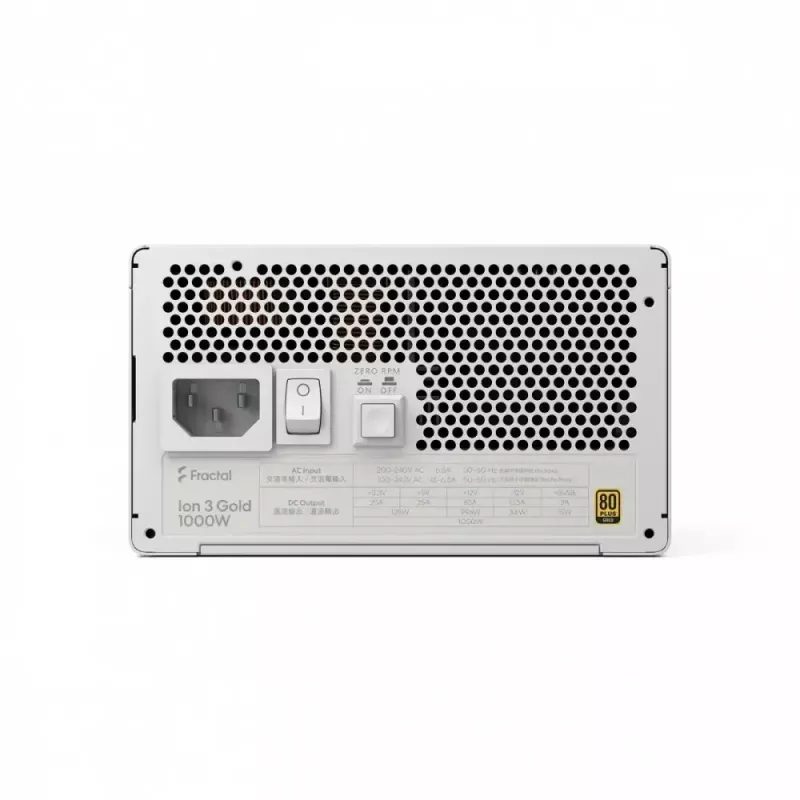 Fonte de alimentação fractal design FDE Ion 3 GOLD 1000W 80+ GOLD branco — 1000 W, eficiência 80+ Gold, ATX