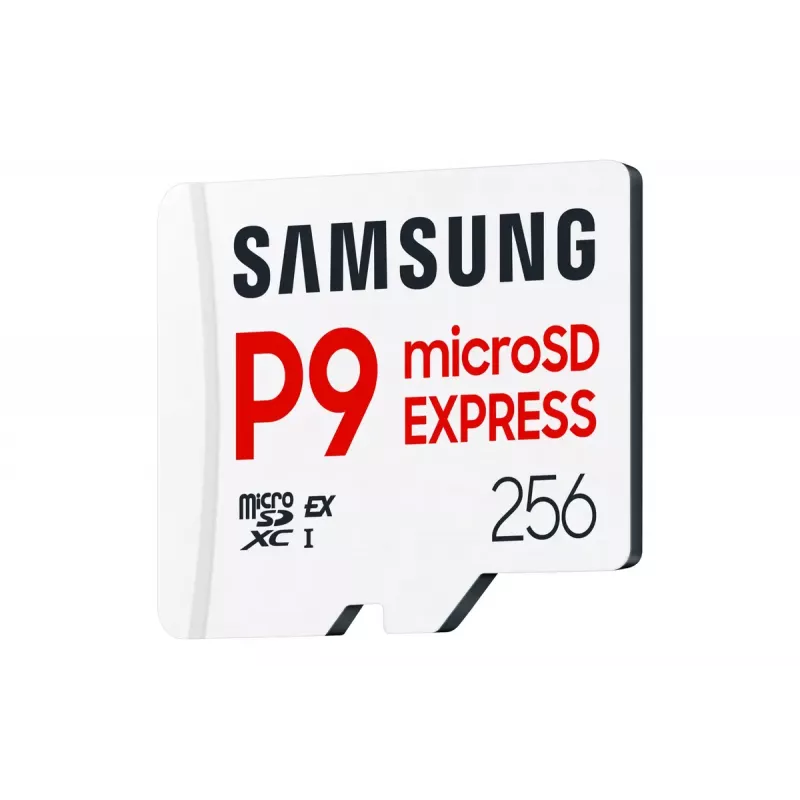 Cartão de memória microSDXC Samsung P9 Express 256 GB — UHS-I, velocidade de leitura 800 MB/s, V30, U1, durável