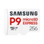 Cartão de memória microSDXC Samsung P9 Express 256 GB — UHS-I, velocidade de leitura 800 MB/s, V30, U1, durável