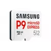 Cartão de memória microSDXC Samsung P9 Express 512 GB, UHS-I, leitura 800 MB/s, V30, U1, branco