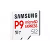 Cartão de memória microSDXC Samsung P9 Express 512 GB, UHS-I, leitura 800 MB/s, V30, U1, branco