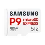Cartão de memória microSDXC Samsung P9 Express 512 GB, UHS-I, leitura 800 MB/s, V30, U1, branco