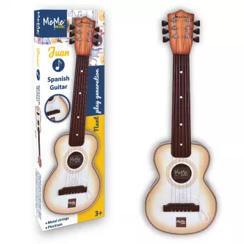 Guitarra de brinquedo Dante MeMe Juan para crianças a partir dos 3 anos, bege e castanho, instrumento musical para crianças