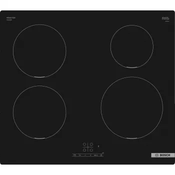 Placa de indução Bosch Serie 4 PUE611BB5D, 4 zonas sem moldura, preta, 59,2×51 mm, vitrocerâmica, controlo tátil