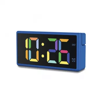 Despertador digital Hama Ibiza azul LCD pilha USB 150x34x73mm