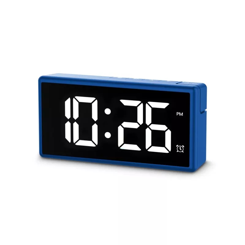 Despertador digital Hama Ibiza azul LCD pilha USB 150x34x73mm