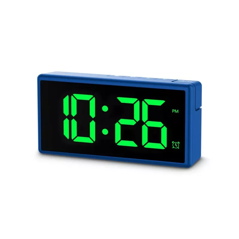 Despertador digital Hama Ibiza azul LCD pilha USB 150x34x73mm
