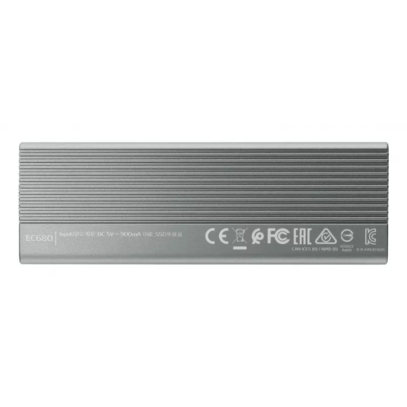 Caixa para SSD ADATA EC680 cinzenta M.2 USB Type-C PCIe