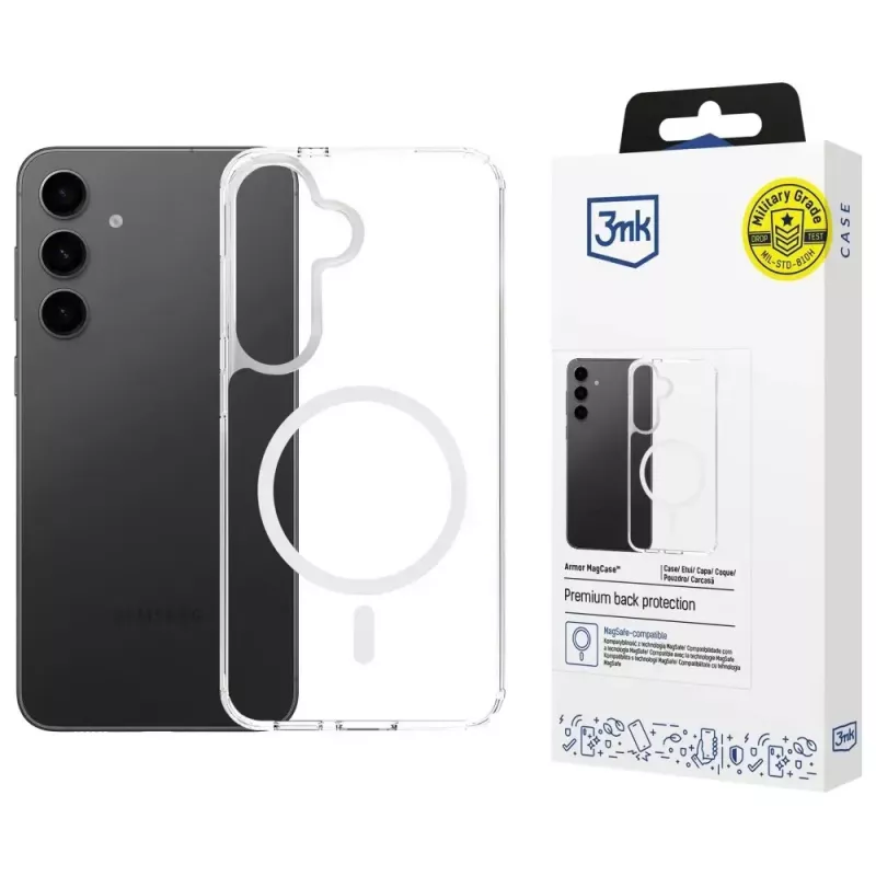 Capa protetora 3MK Armor MagCase para Samsung Galaxy S24 FE – design robusto e fino