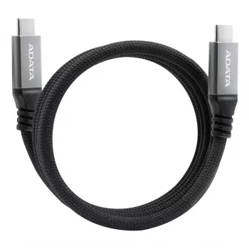 Cabo de dados USB C para USB C ADATA CACCU3-100W-100AN-BK — USB 3.2 Gen 2 (10 Gbit/s), 1 m, preto