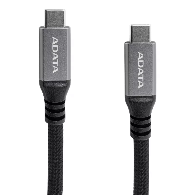 Cabo de dados USB C para USB C ADATA CACCU3-100W-100AN-BK — USB 3.2 Gen 2 (10 Gbit/s), 1 m, preto