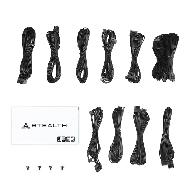 Fonte de alimentação CHIEFTEC Stealth Vega M SPX-1000-FC 1000W 24-pin ATX 80 PLUS Platinum, ventoinha 135 mm, preta