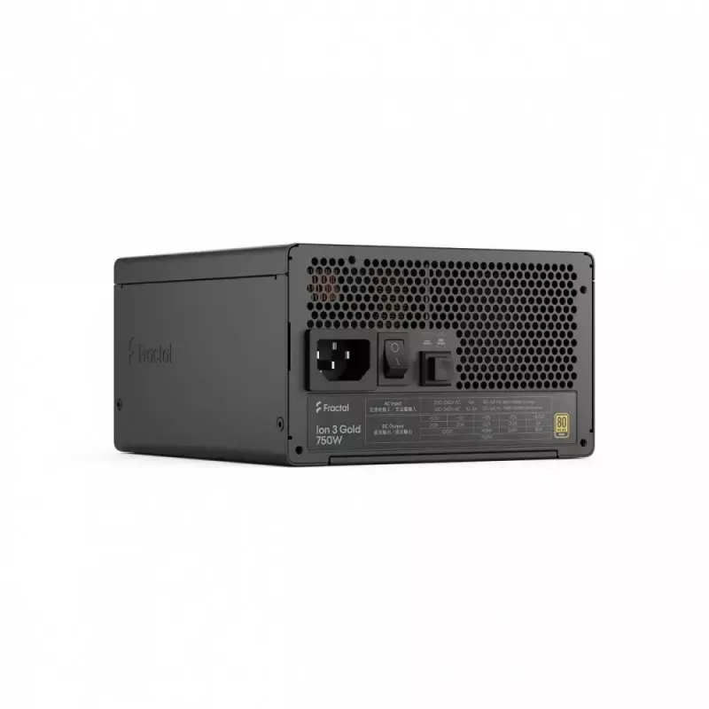 Fonte de alimentação Fractal Design FDE Ion 3 GOLD 750W 80+ GOLD preta, modular ATX, 750W de potência de saída