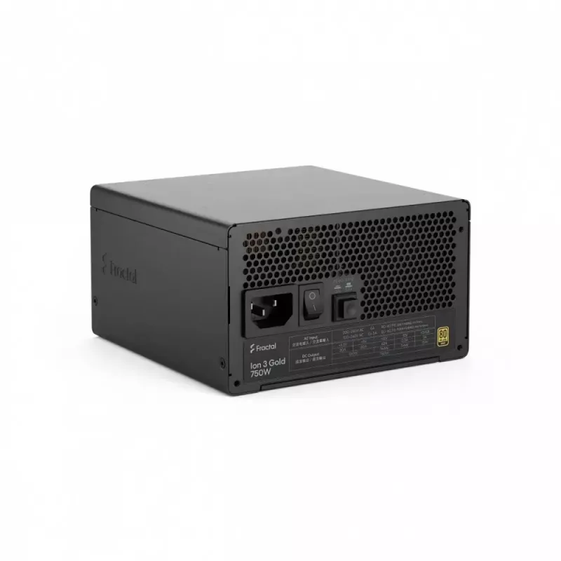 Fonte de alimentação Fractal Design FDE Ion 3 GOLD 750W 80+ GOLD preta, modular ATX, 750W de potência de saída
