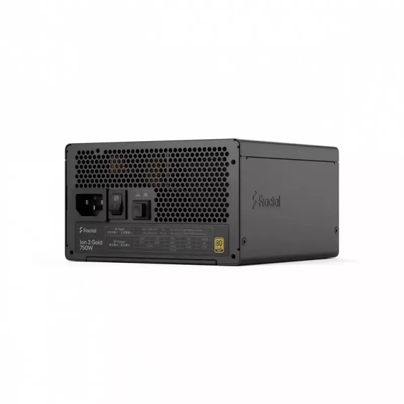 Fonte de alimentação Fractal Design FDE Ion 3 GOLD 750W 80+ GOLD preta, modular ATX, 750W de potência de saída