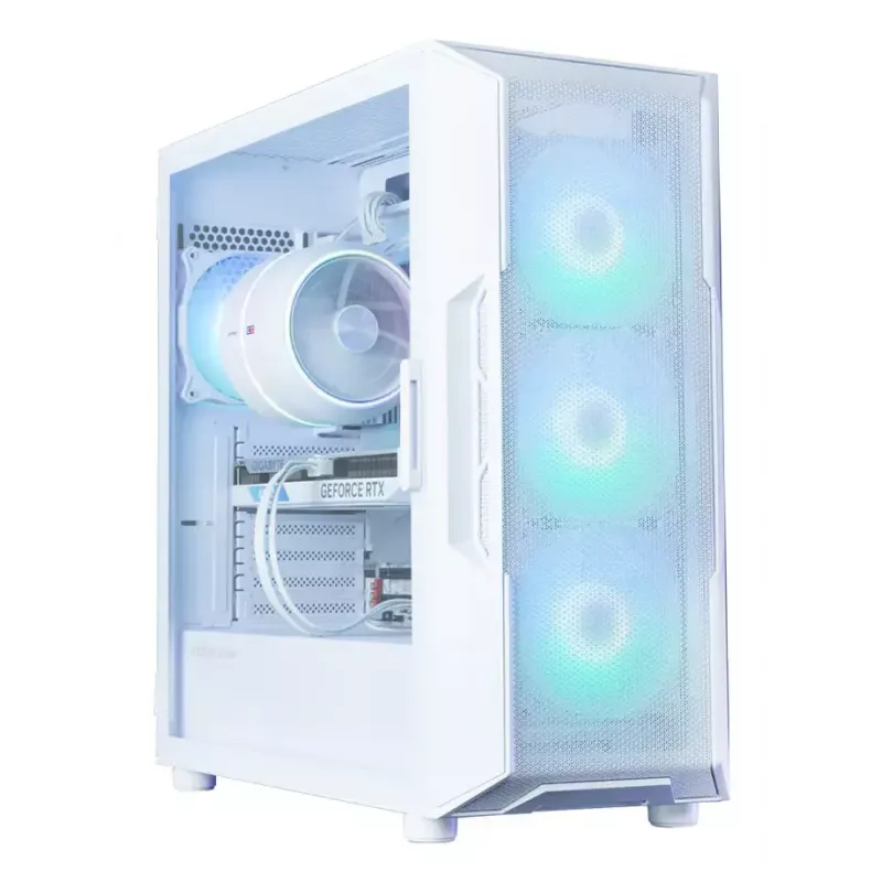 Zalman i3 NEO ARGB V2 caixa Mid Tower, 4 ventoinhas ARGB de 120 mm, branca