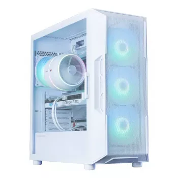 Caixa de PC ZALMAN i3 NEO ARGB V2 WHITE Midi Tower, vidro temperado, 3 ventoinhas frontais de 120 mm, suporta ATX/Mini-ITX
