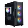 Caixa de PC Mid-Tower ZALMAN I3 NEO V2, preta, 4 ventoinhas RGB, suporte ATX/microATX