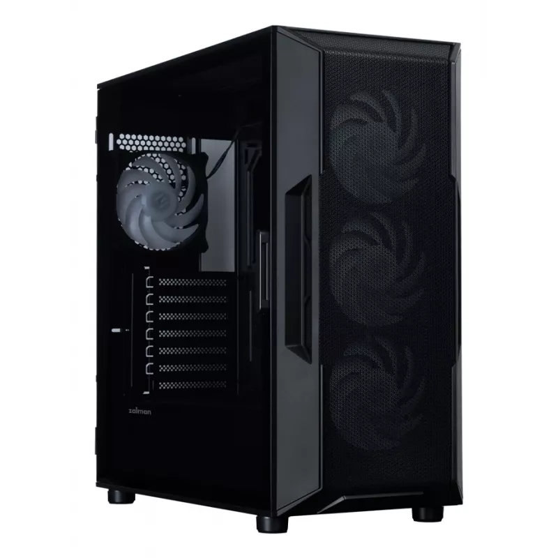 Caixa de PC Mid-Tower ZALMAN I3 NEO V2, preta, 4 ventoinhas RGB, suporte ATX/microATX