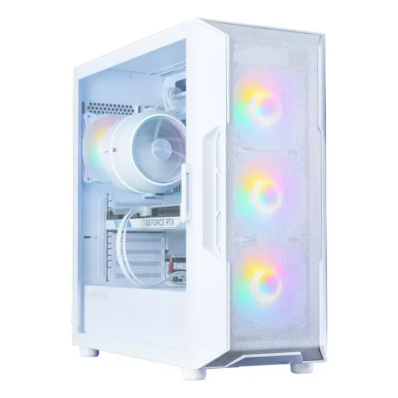 Zalman i3 NEO V2 caixa Mid Tower, 4 ventoinhas RGB de 120 mm, branca