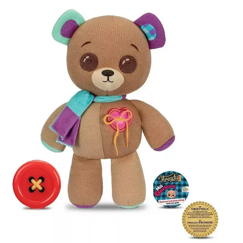 Mascote interativo de peluche Cobi Thready Bear – brinquedo ativado por movimento com som e sensores