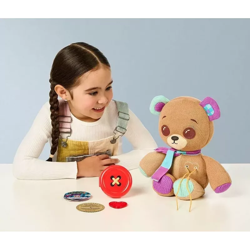 Mascote interativo de peluche Cobi Thready Bear – brinquedo ativado por movimento com som e sensores