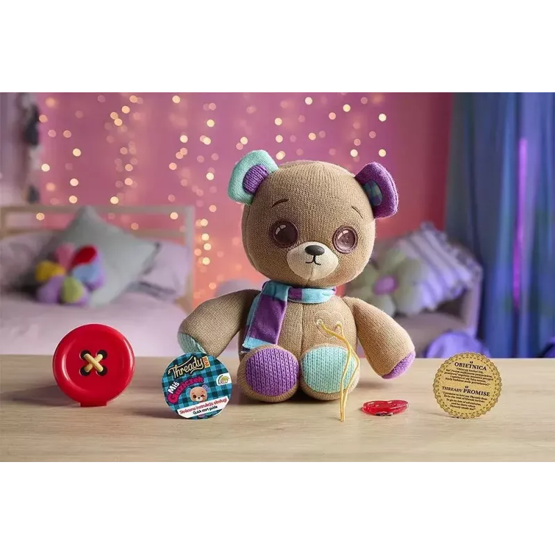 Mascote interativo de peluche Cobi Thready Bear – brinquedo ativado por movimento com som e sensores