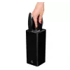 Conjunto de facas de cozinha Smile SNS-6 – bloco preto de 6 peças, 5 facas com lâminas pretas antiaderentes, cabos soft-touch em plástico preto