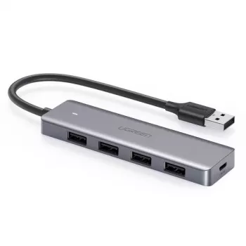 Hub USB UGREEN 50985 (4× USB 3.2 Gen 1 Type-A, 5 Gb/s, prateado)