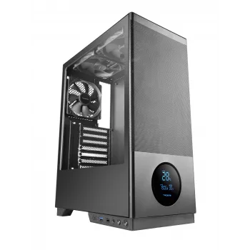 Caixa de computador TACENS 2SAGITTA20 Midi Tower, vidro temperado, ATX/Micro-ITX/Mini-ITX, 1x3,5 polegadas + 2x2,5 polegadas, LED, ventoinha pré-instalada