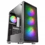 Mars Gaming MC-F Preto, semitorre Gaming ATX, janela lateral em vidro temperado, frente em malha metálica, 4 ventoinhas ARGB de 120mm