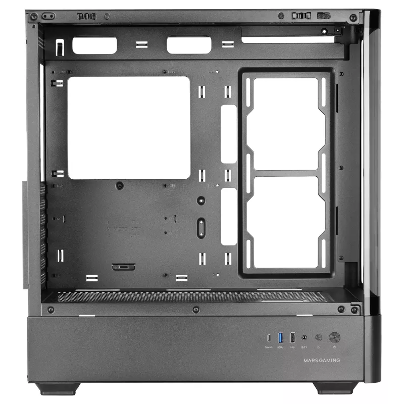 Caixa de PC TACENS Mars Gaming MCLCDPRO Midi Tower – Preto, ecrã IPS de 7,2 polegadas, fonte de alimentação em baixo, suporte ATX/Micro‑ATX/Mini‑ITX