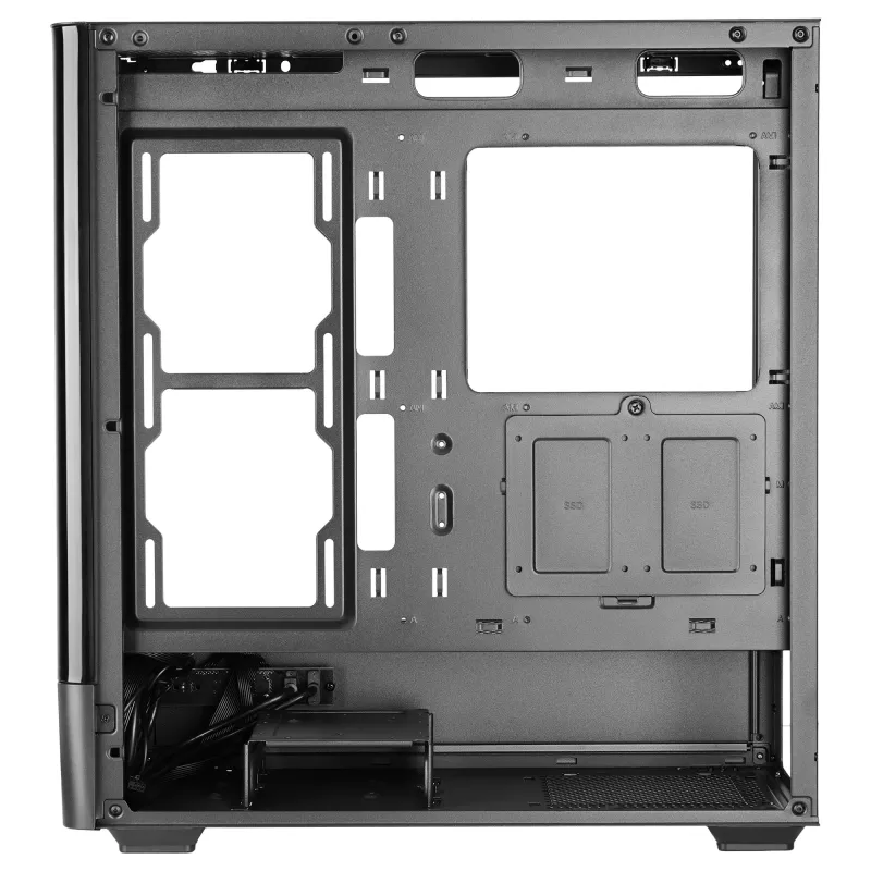 Caixa de PC TACENS Mars Gaming MCLCDPRO Midi Tower – Preto, ecrã IPS de 7,2 polegadas, fonte de alimentação em baixo, suporte ATX/Micro‑ATX/Mini‑ITX