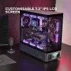 Caixa de PC TACENS Mars Gaming MCLCDPRO Midi Tower – Preto, ecrã IPS de 7,2 polegadas, fonte de alimentação em baixo, suporte ATX/Micro‑ATX/Mini‑ITX