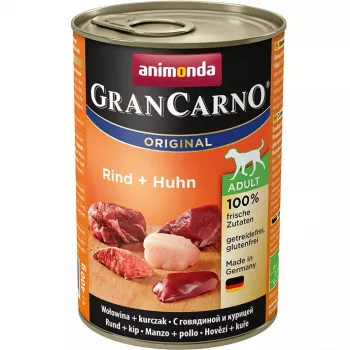 Comida húmida para cães animonda GranCarno Original vaca e frango lata 400 g, sem cereais, adulto
