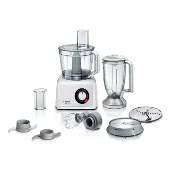 Robot de cozinha Bosch MC812W501 — 1000 W, tigela de 3,9 L, branco, lâminas de aço inoxidável