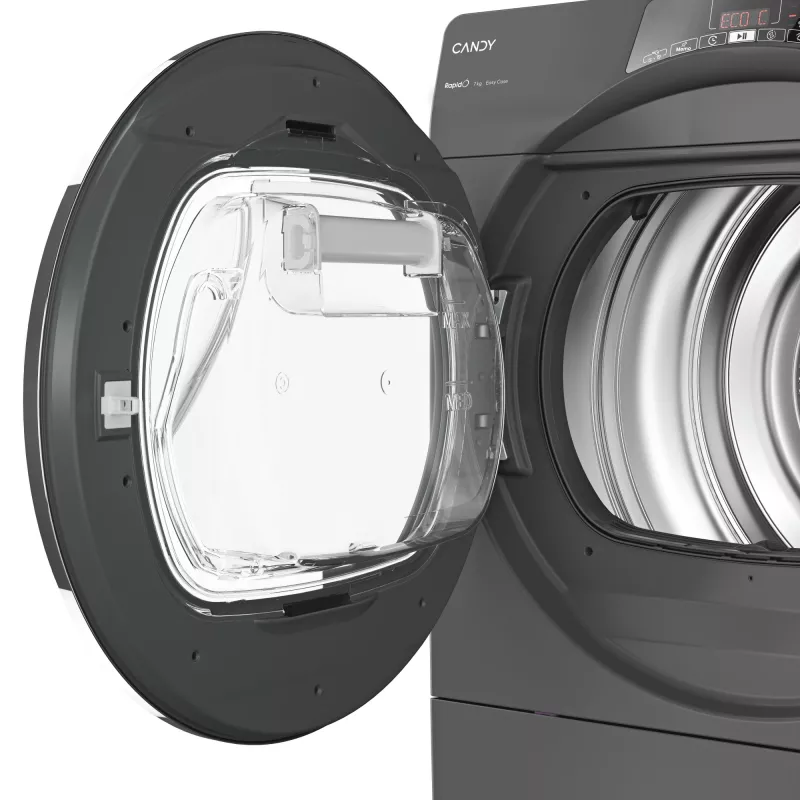 Máquina de secar roupa com bomba de calor Candy RapidÓ RO4 H7A2TCERX-S independente de carregamento frontal 7 kg antracite