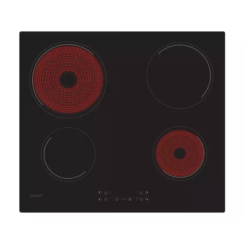Placa vitrocerâmica de encastrar CANDY CH64CCB/4U2 — 4 zonas, controlo tátil, 59×52 cm, preto