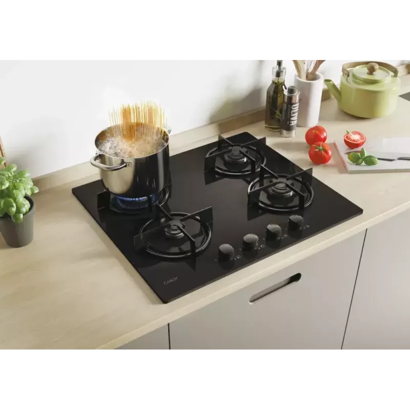 Candy CVW6BB placa preto de encastrar 59,5 cm gás 4 zona(s)