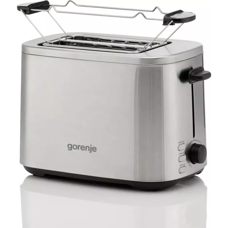 Torradeira Gorenje T800DS – torradeira de aço inoxidável de 2 ranhuras, modelo doméstico compacto