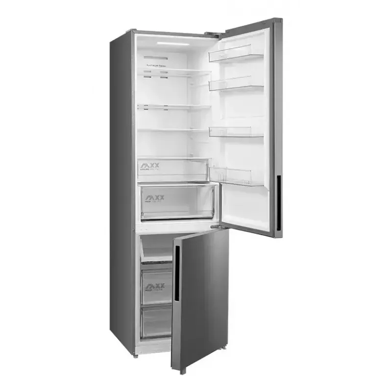 Combinado frigorífico-congelador independente Midea MDRB600MME46, 443 L totais, 313 L de frigorífico (No Frost), 130 L de congelador, classe E, aço inoxidável